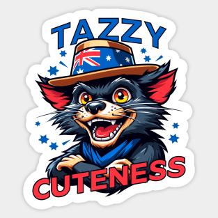 Aussie Pride Tasmanian Devil Tee Sticker